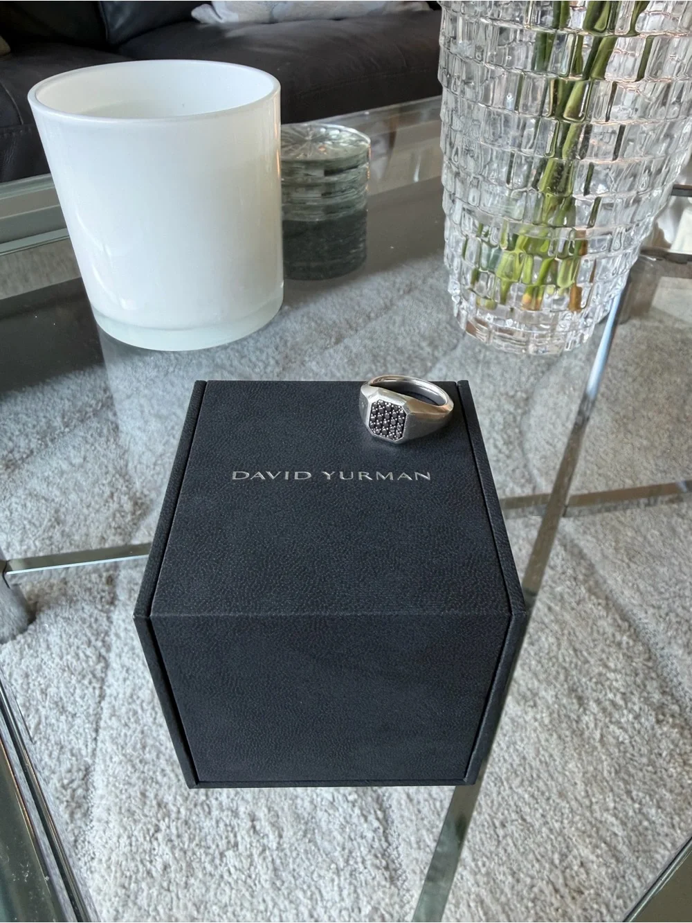David Yurman Men's Black Diamond Pavé Signet Ring